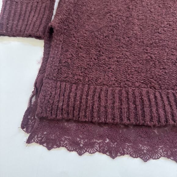 Anthropologie Knitted & Knotted Sweater Peekaboo Lace BOHO Skater Womens Small - Picture 2 of 11